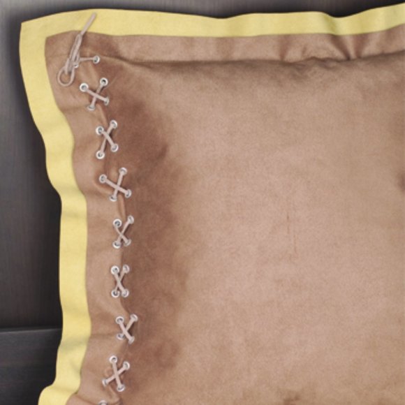 Lime Green and Taupe Luxe Suede Pillow Cover - Picture 1 of 5